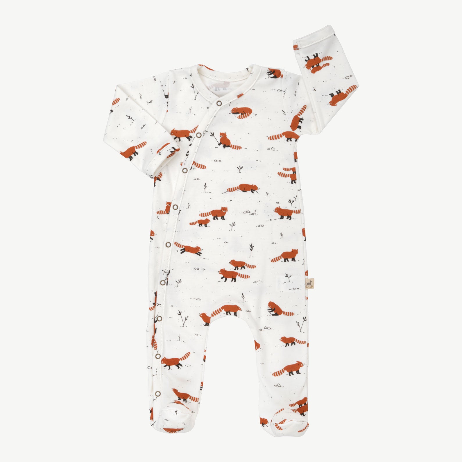 Enterizo con pies 'joyfull panda' ecowhite