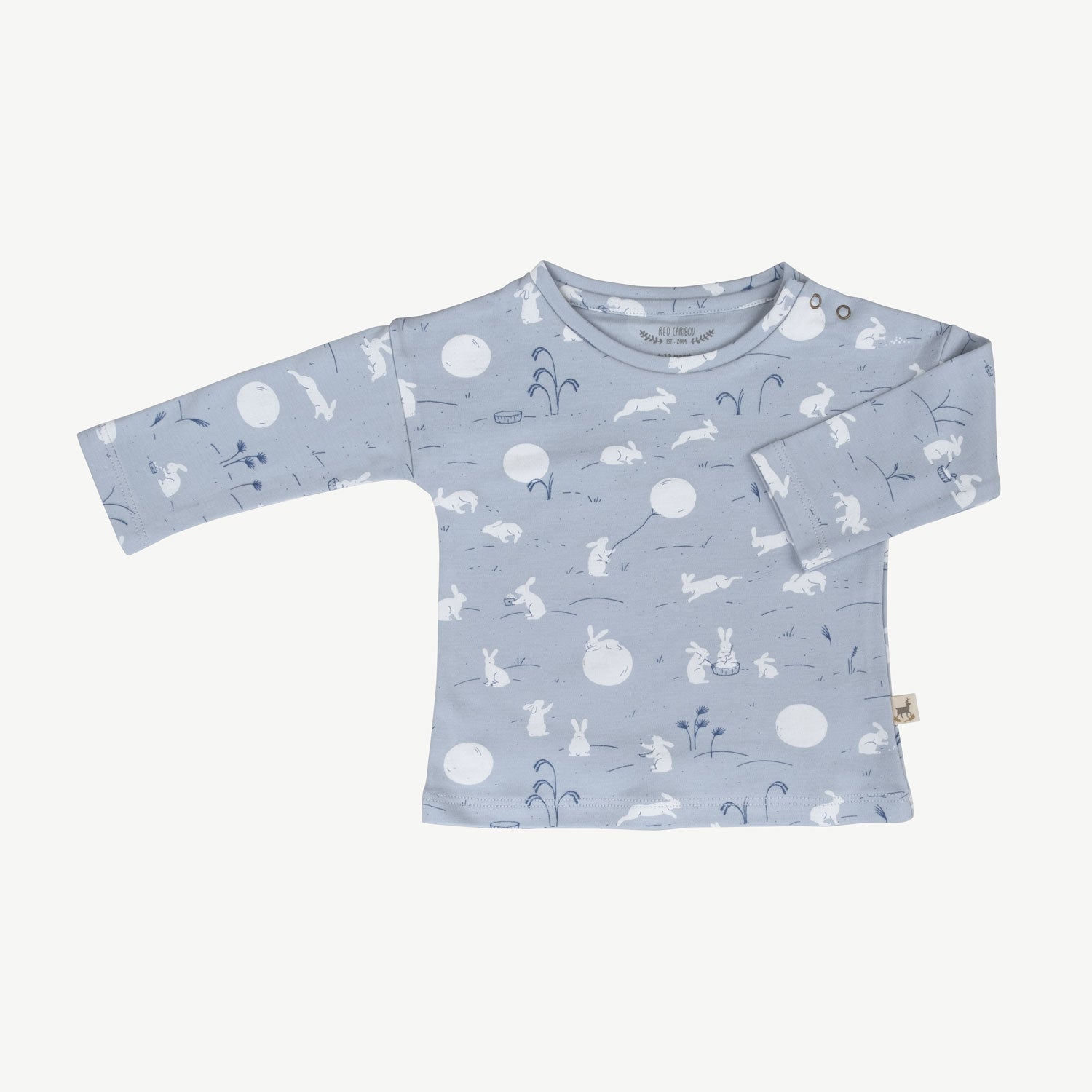 Polo 'moonlit usagi (hares)' celestial blue t-shirt