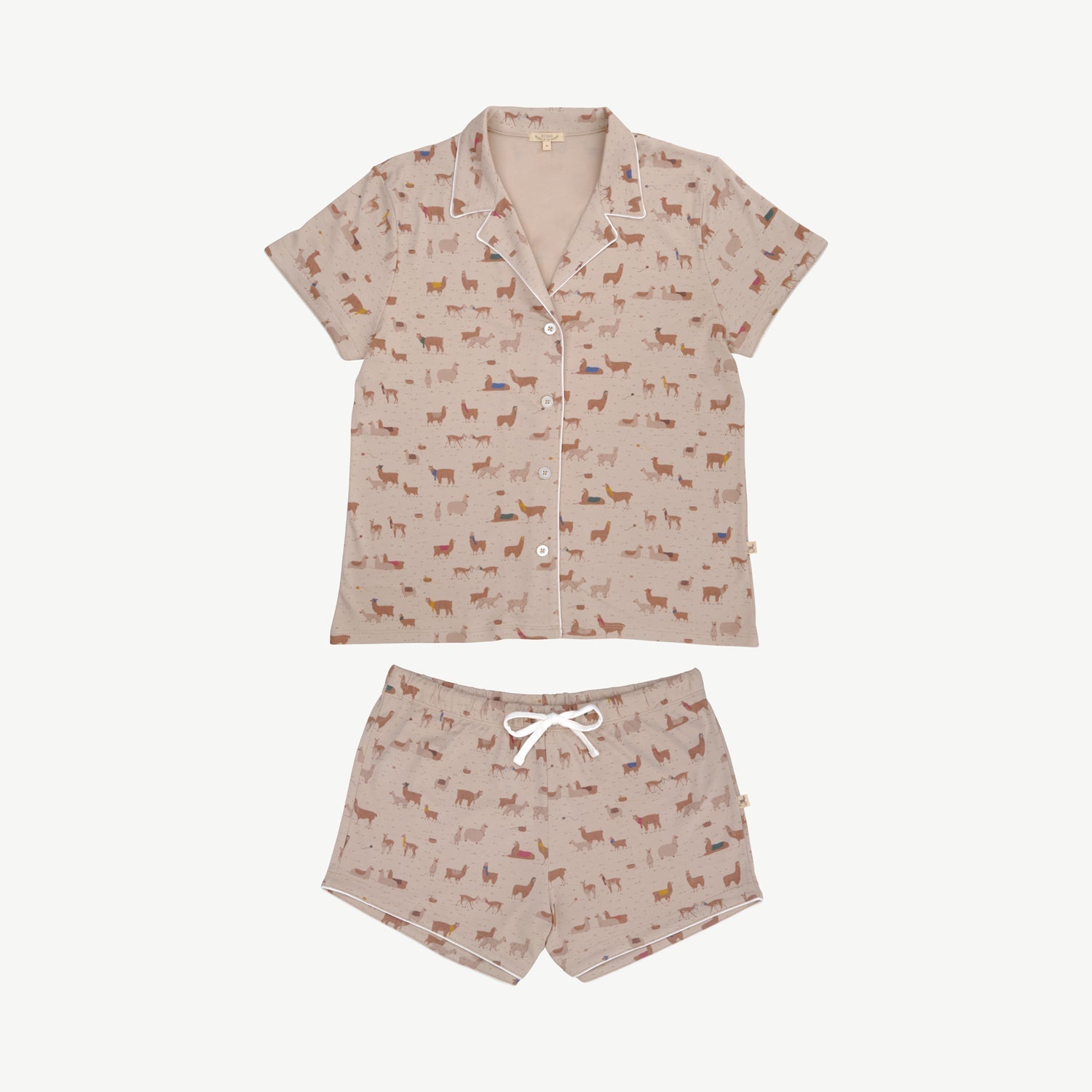 Pijama Camisero Corto - Alpaca Treasures - Peyote