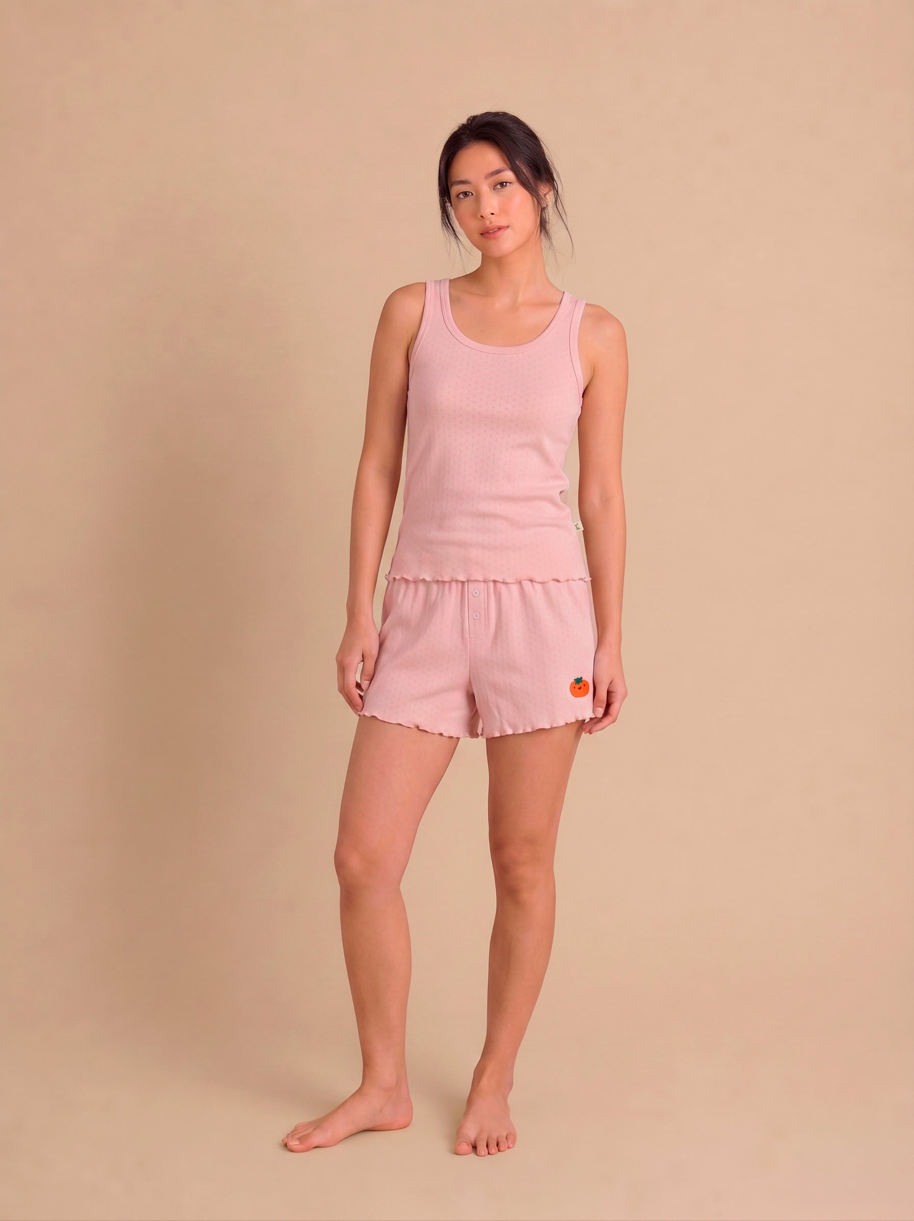Pijama Pointelle manga cero - Tomate - Lotus
