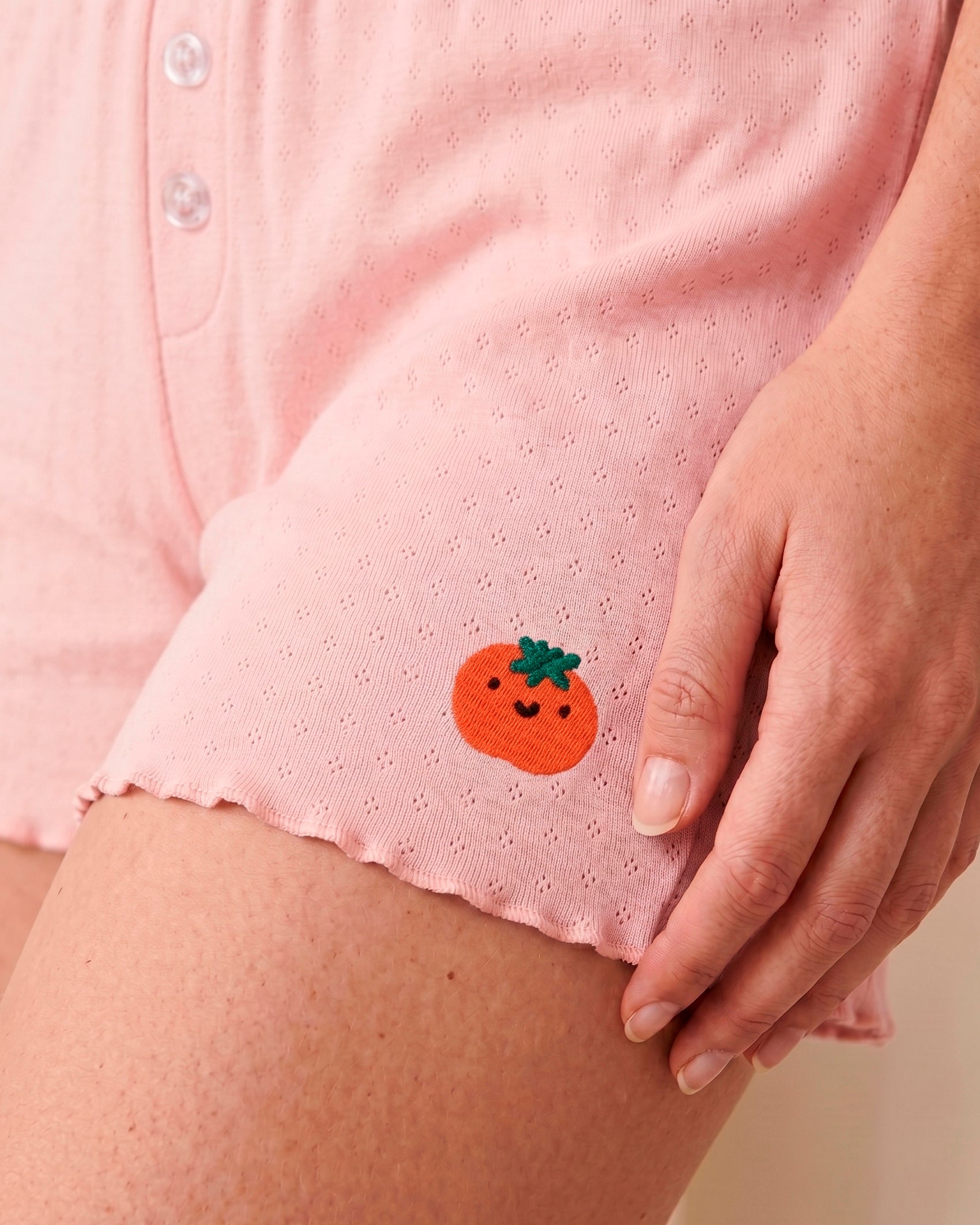 Pijama Pointelle manga cero - Tomate - Lotus