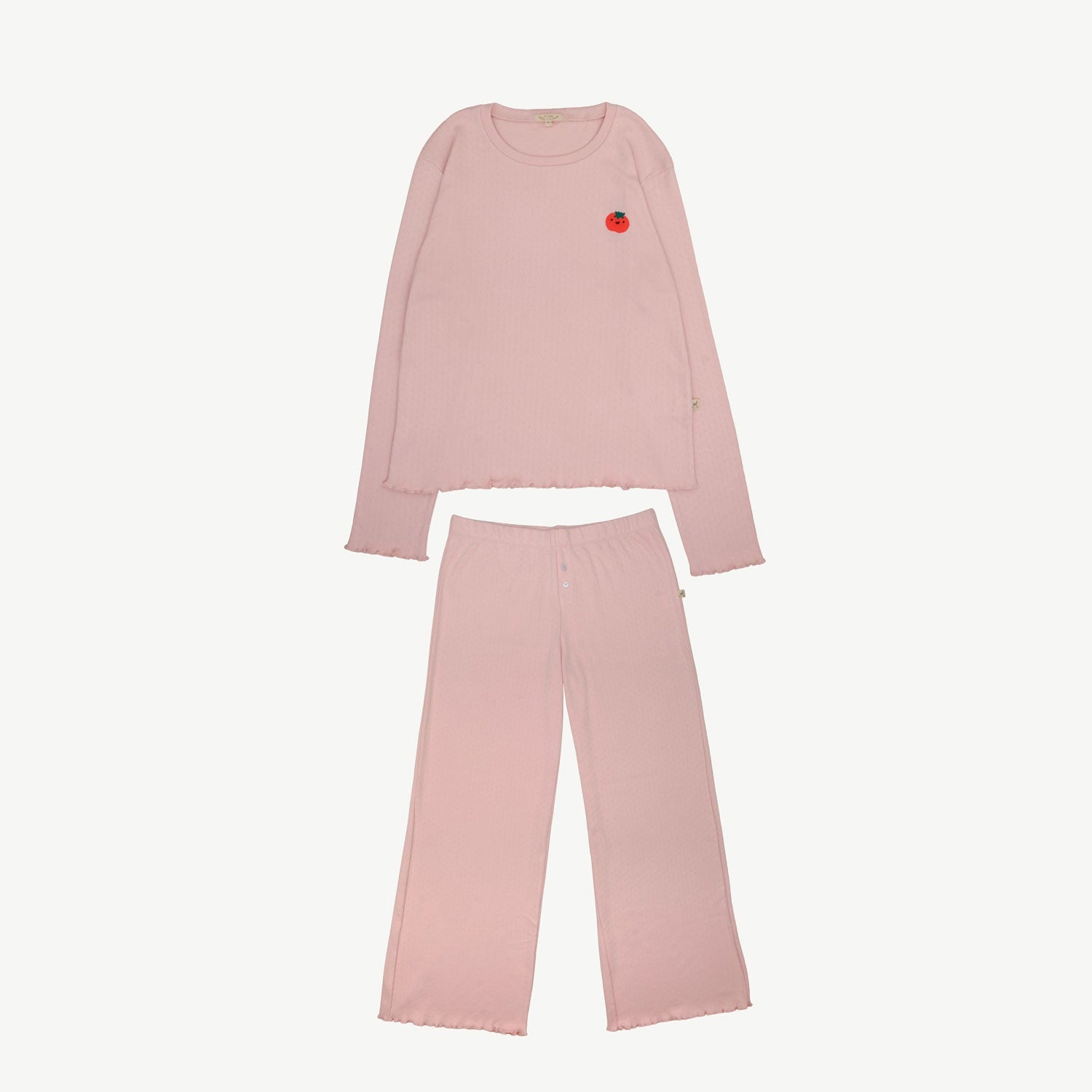 Pijama Pointelle Manga Larga - Tomate - Lotus