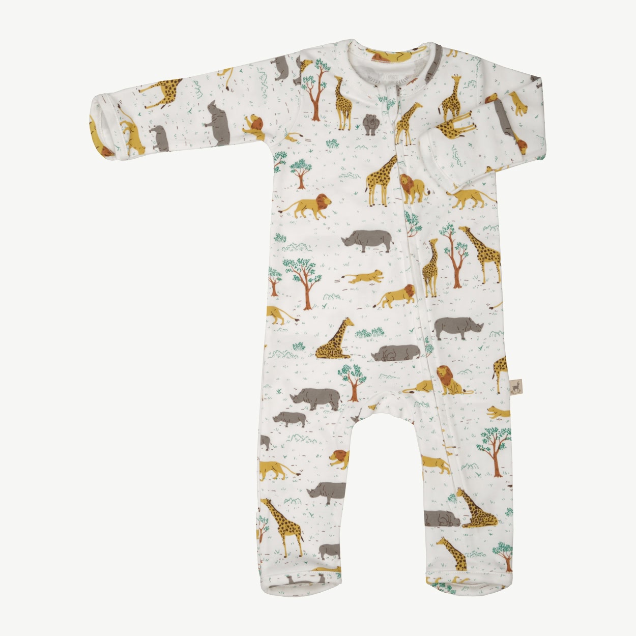 Pijama con Cierre - Safari - Crema