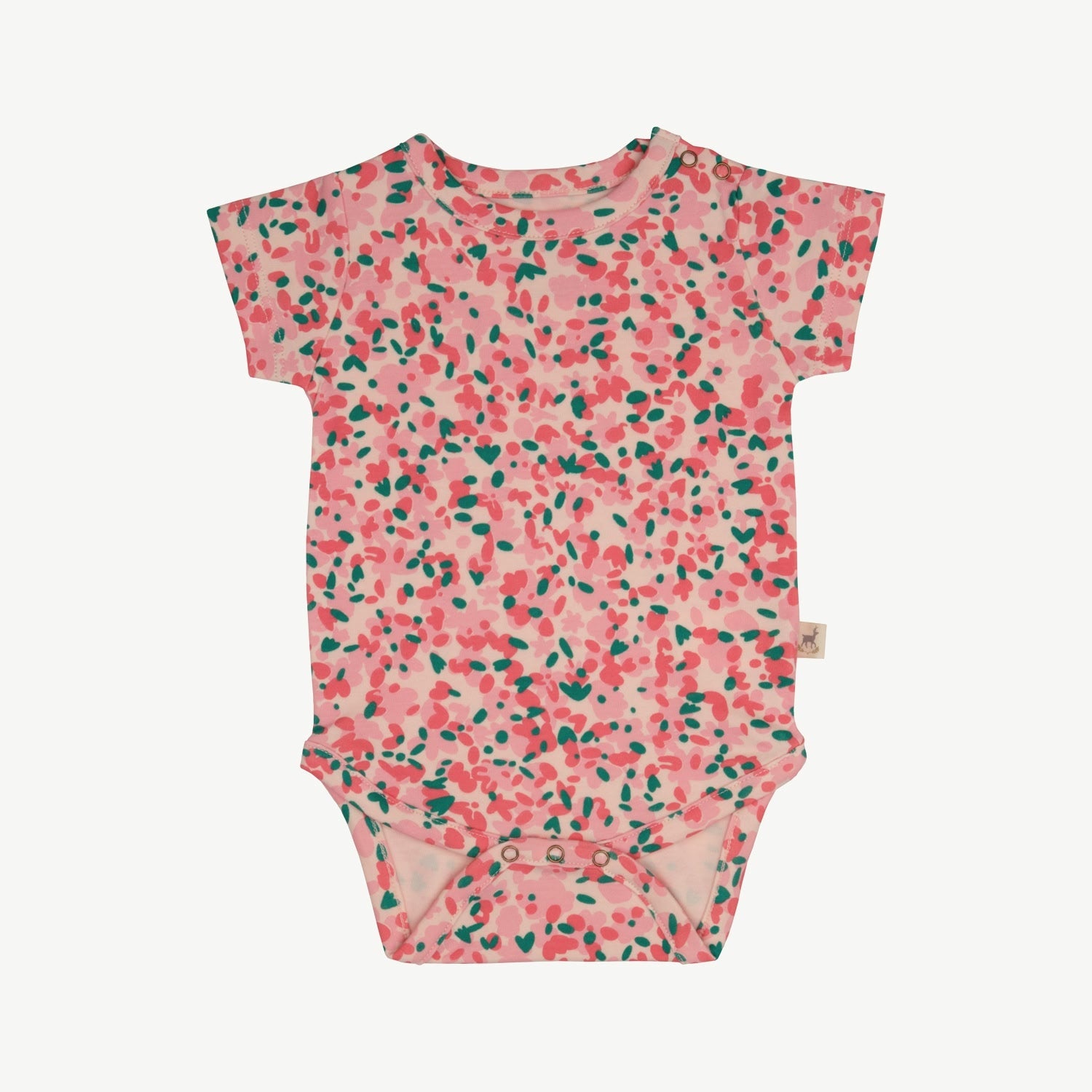 Body Manga Corta - Flores - Durazno Suave