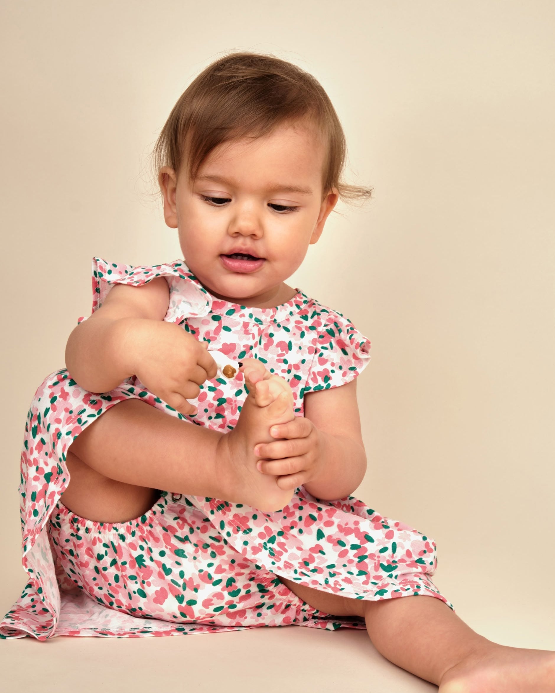 Body Vestido - Flores - Crema