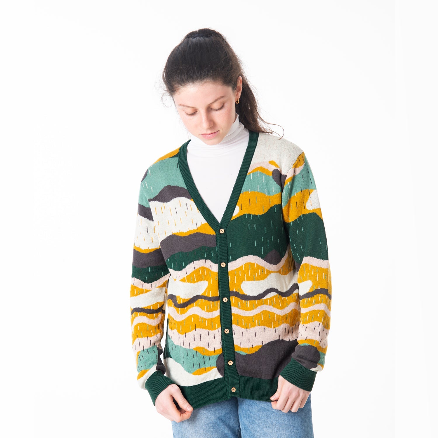 Cardigan tejido 'redwoods' forest green