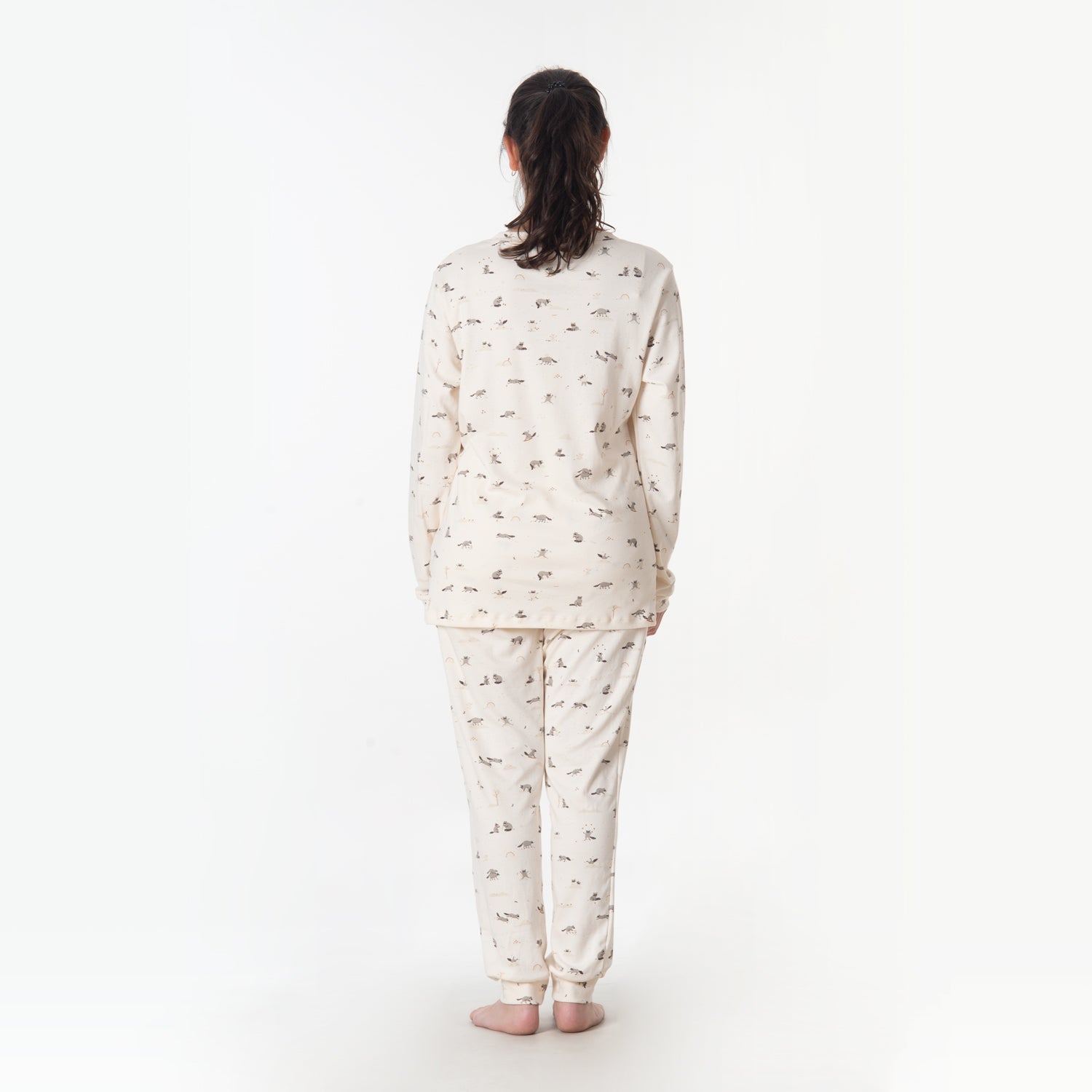 Pijama 'frolicsome raccoons' sea salt