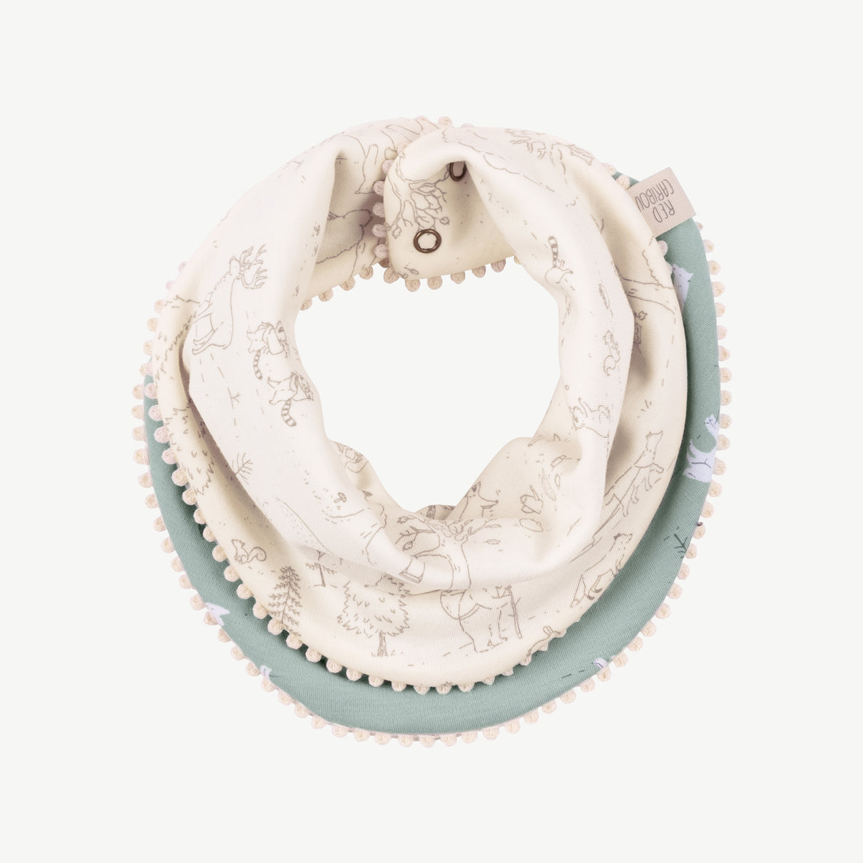 Bandana reversible 'guardian wolves' gray mist