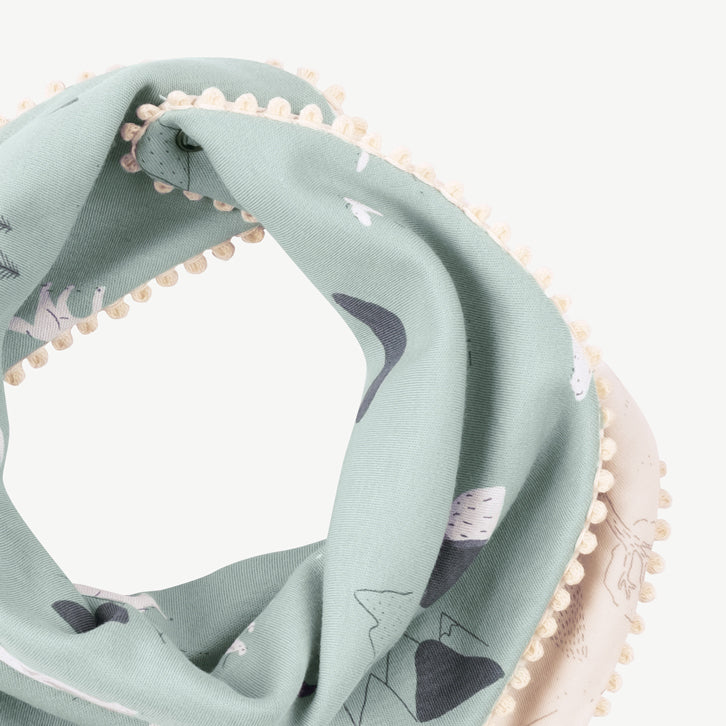 Bandana reversible 'guardian wolves' gray mist