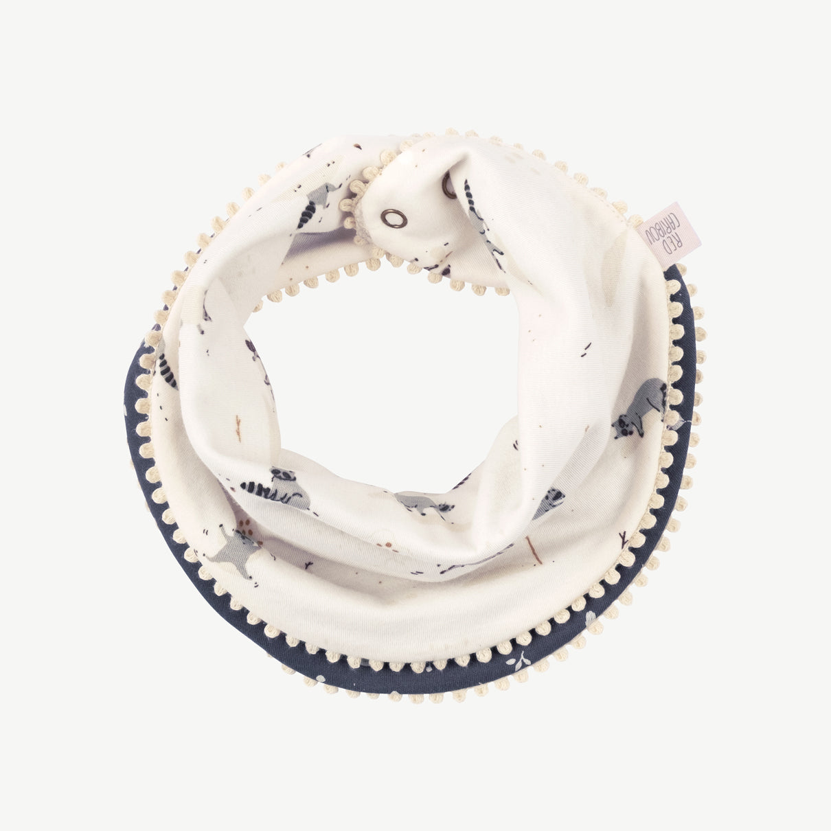 Bandana reversible 'frolicsome raccoons' sea salt