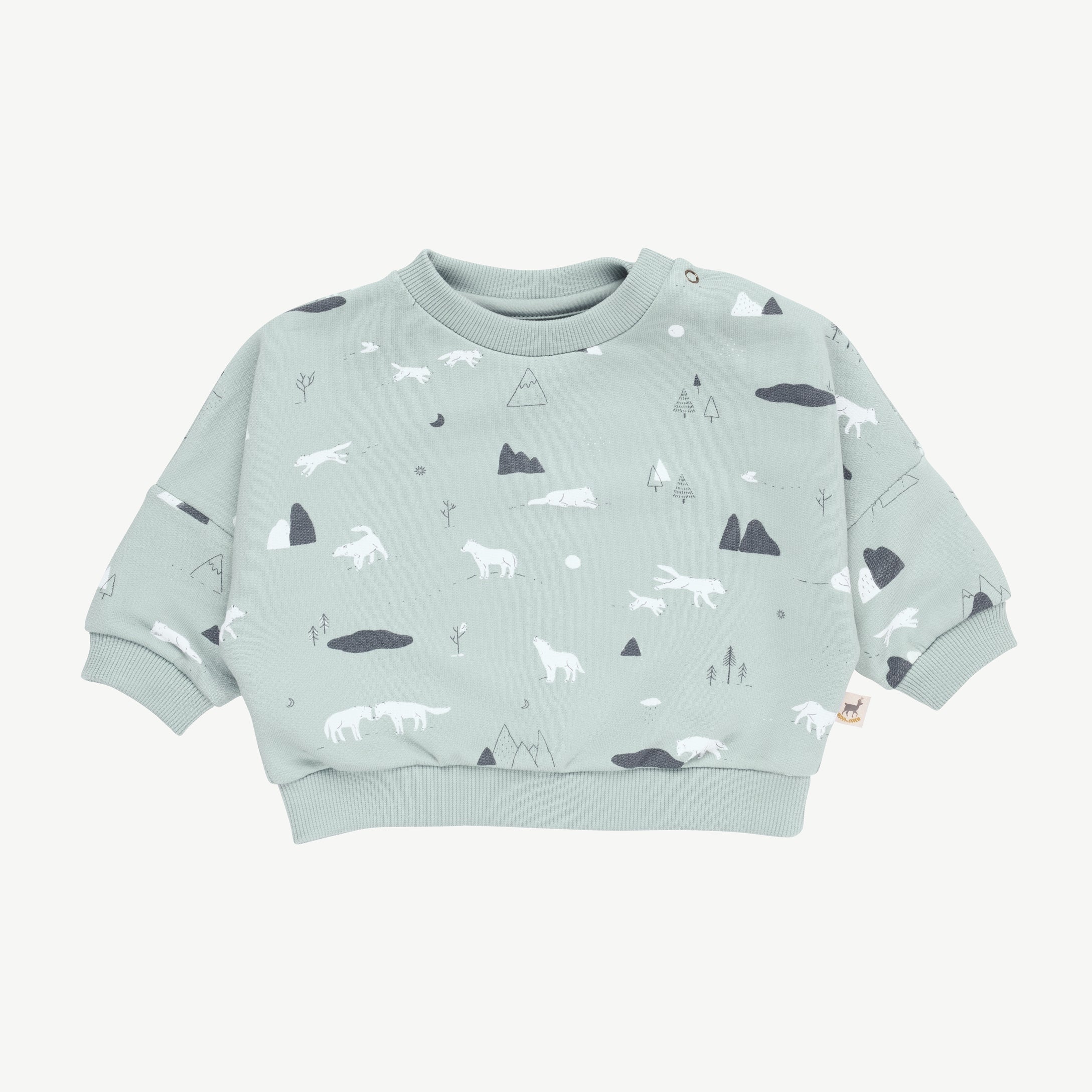 Sweatshirt 'guardian wolves' gray mist