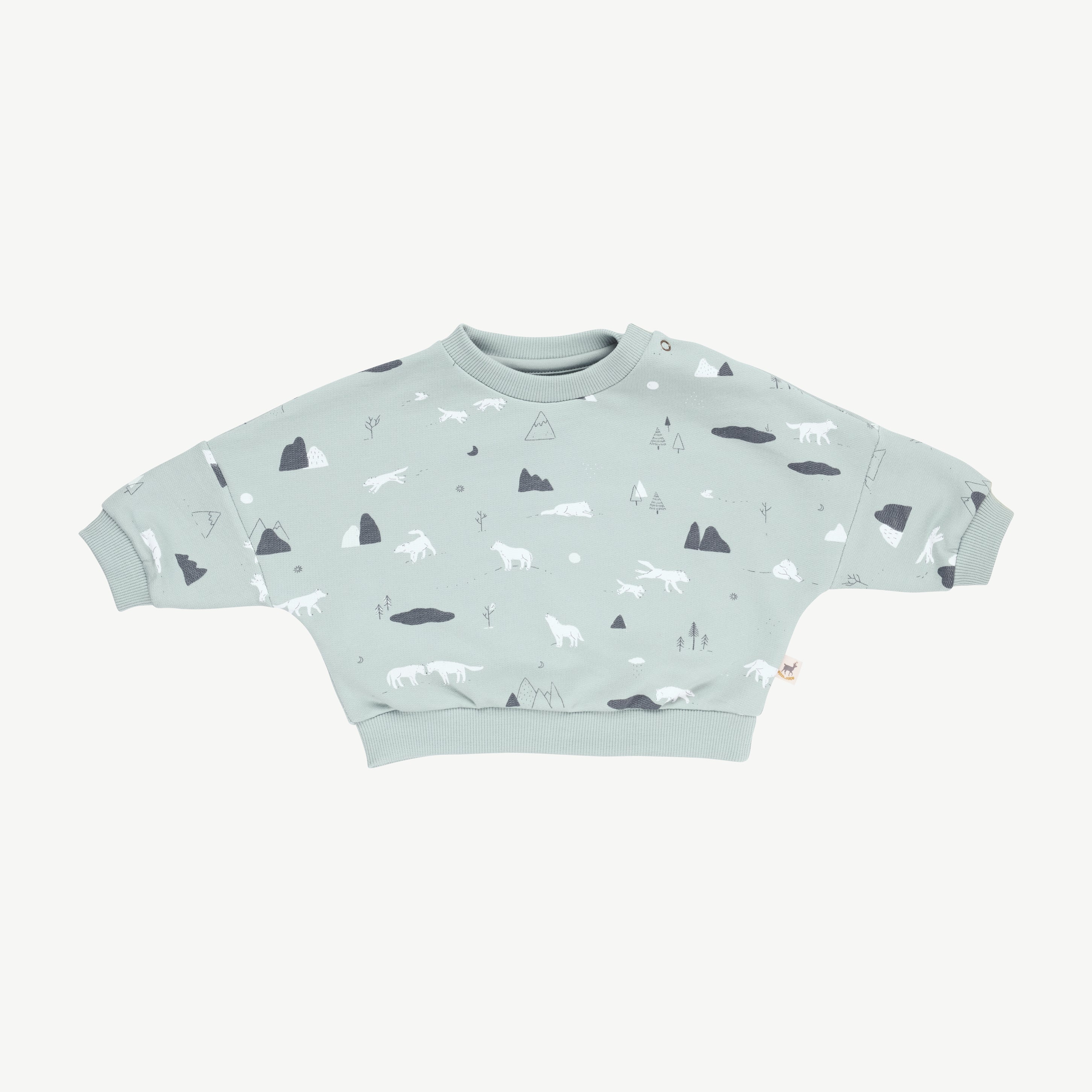 Sweatshirt 'guardian wolves' gray mist