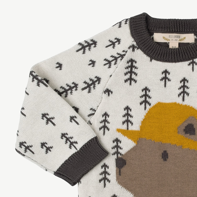 Chompa tejida 'ranger bear' ivory