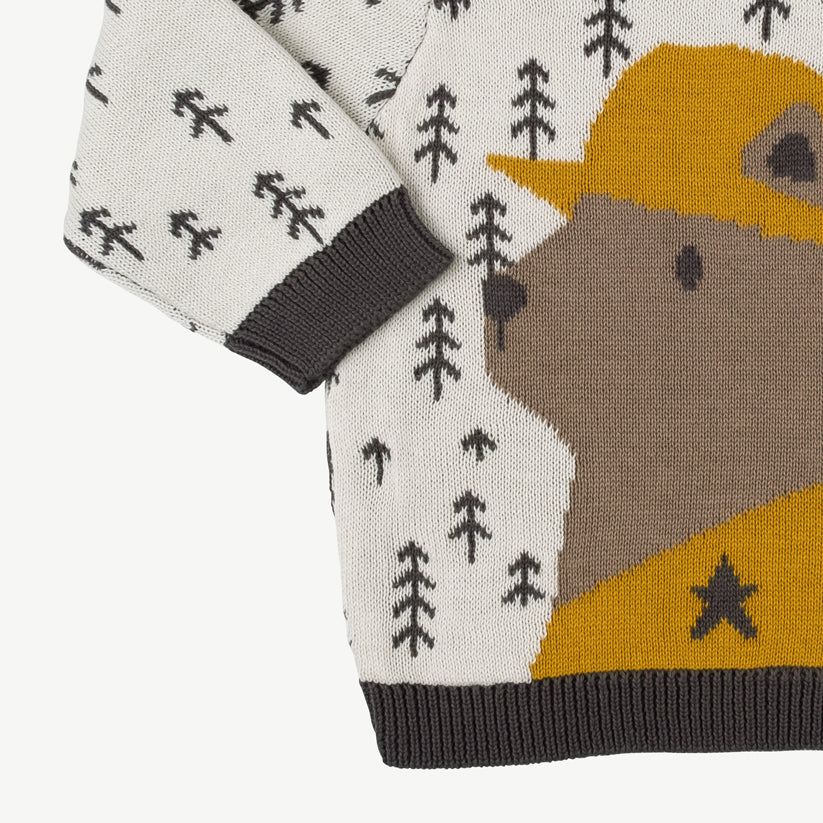 Chompa tejida 'ranger bear' ivory