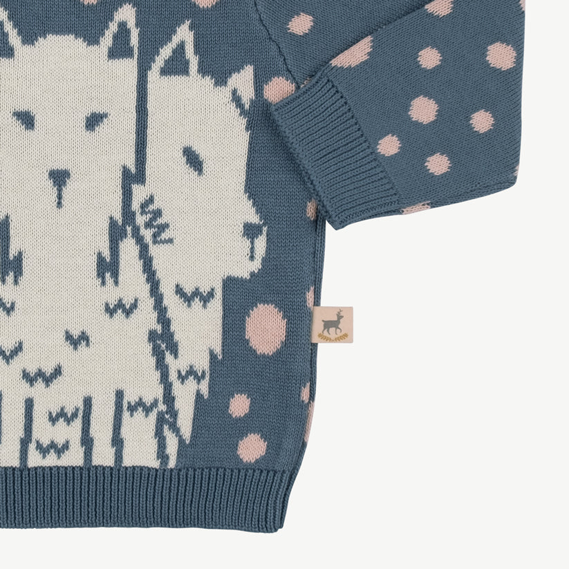 Chompa tejida 'the pack' blue mirage