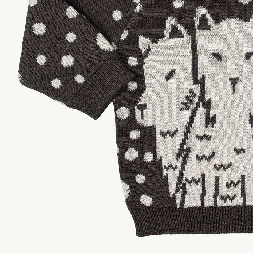 Chompa tejida 'the pack' dark shadow