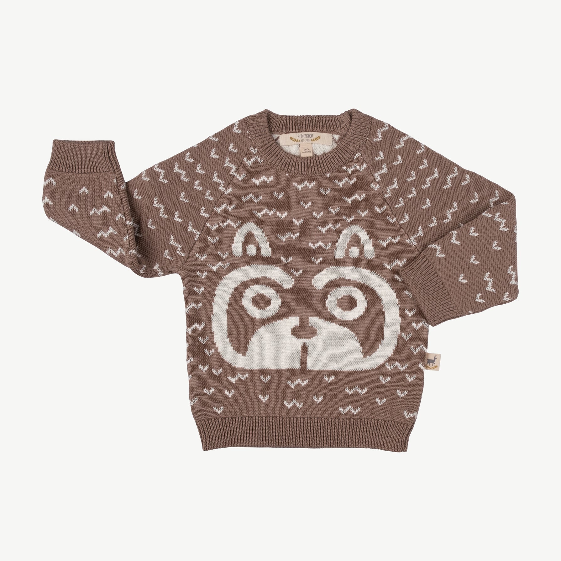 Chompa tejida 'sneaky racoon' light taupe