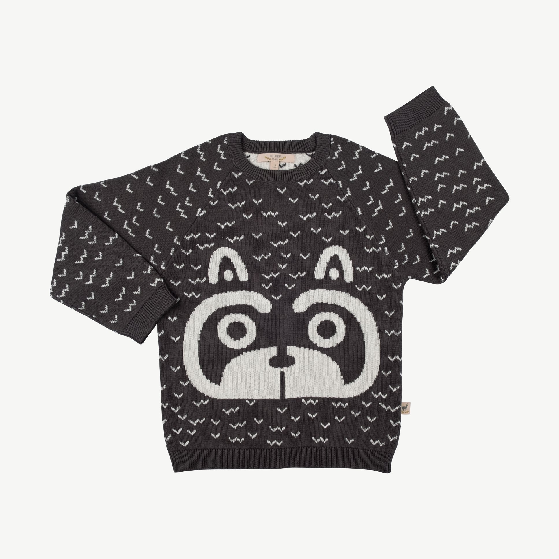 Chompa tejida 'sneaky racoon' dark shadow