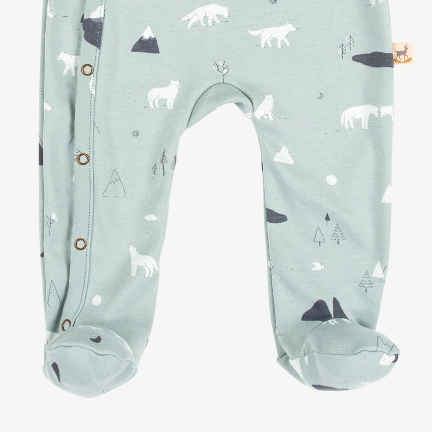 Enterizo con pies 'guardian wolves' gray mist