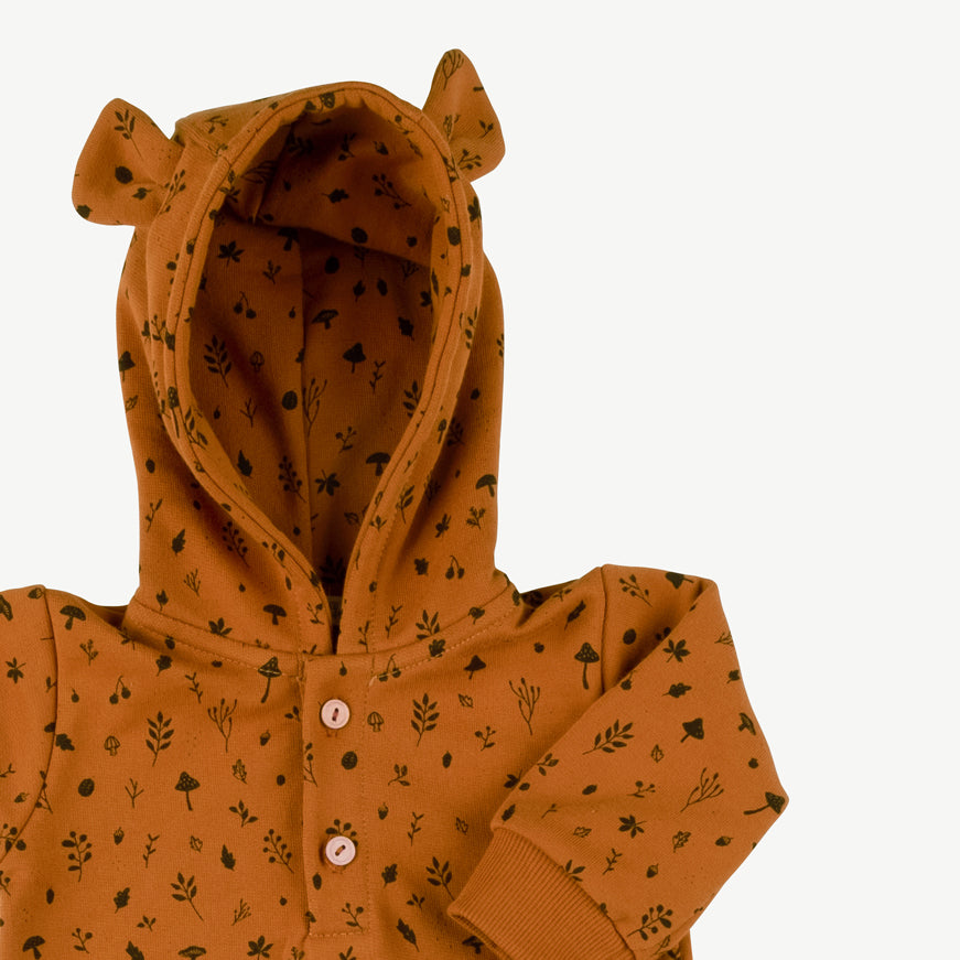 Enterizo con capucha 'woodland flora' sugar almond bear