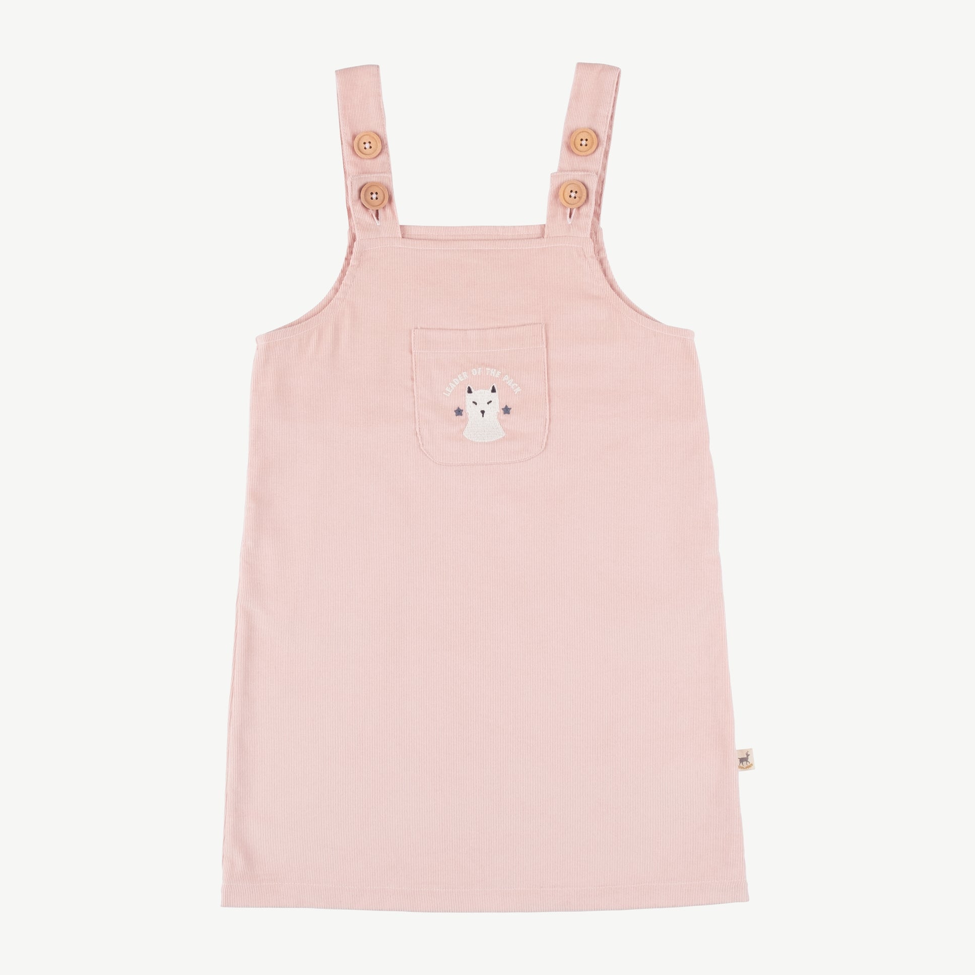 Vestido de corduroy 'leader of the pack' cameo rose