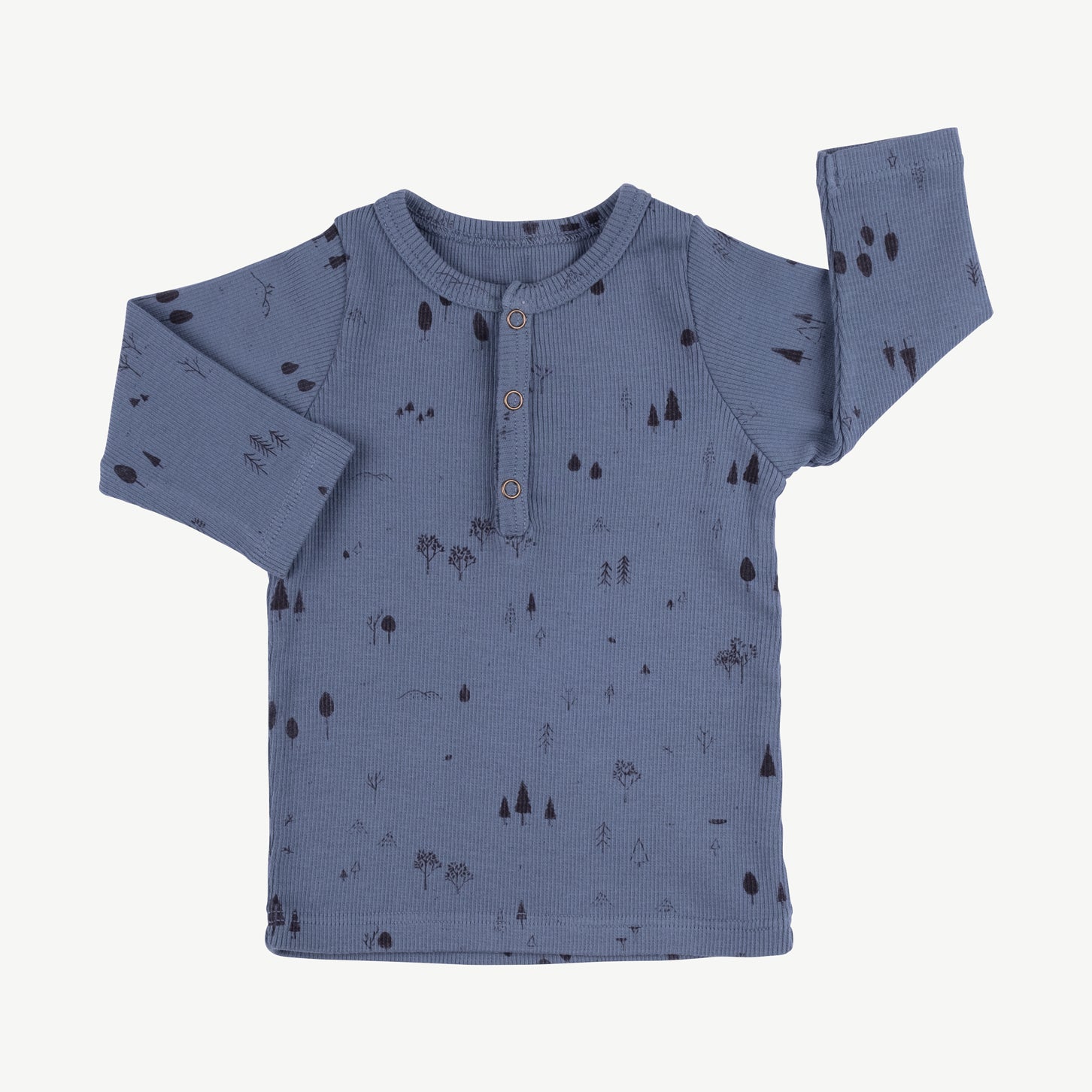 Polo henley 'the woods' blue mirage