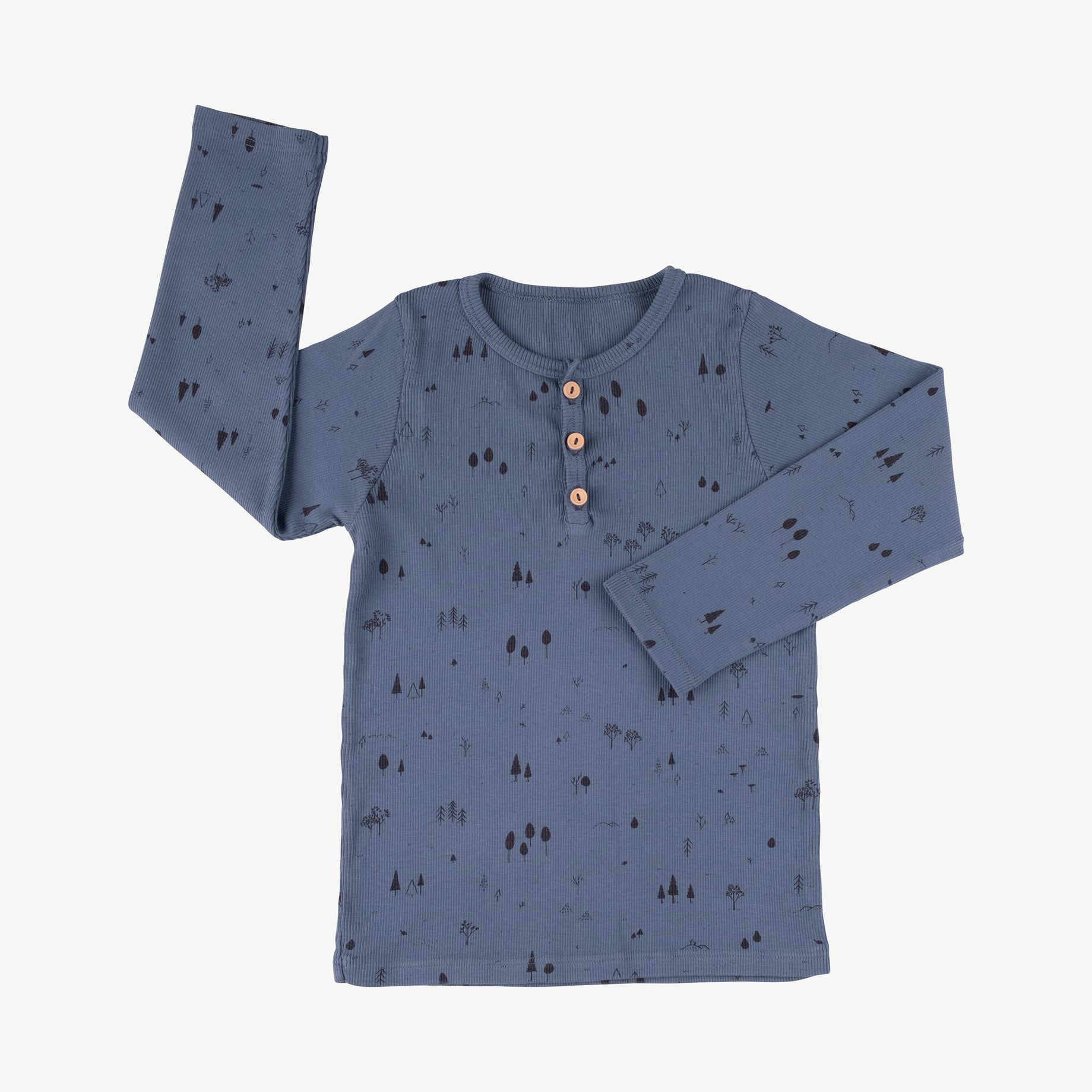 Polo henley 'the woods' blue mirage