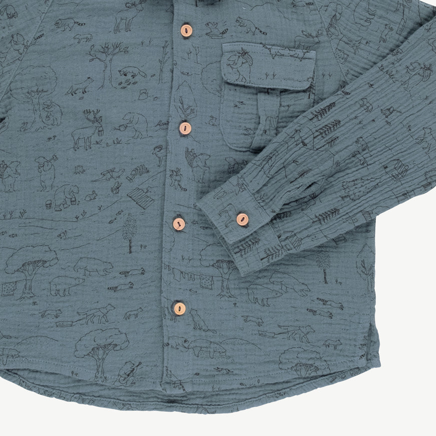 Camisa oversized 'the story' blue mirage