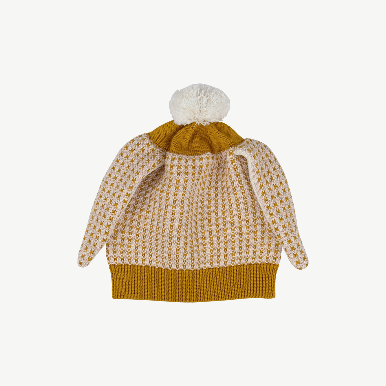 Gorrito de Conejo Tejido de Bebé ‘Multi' Mustard