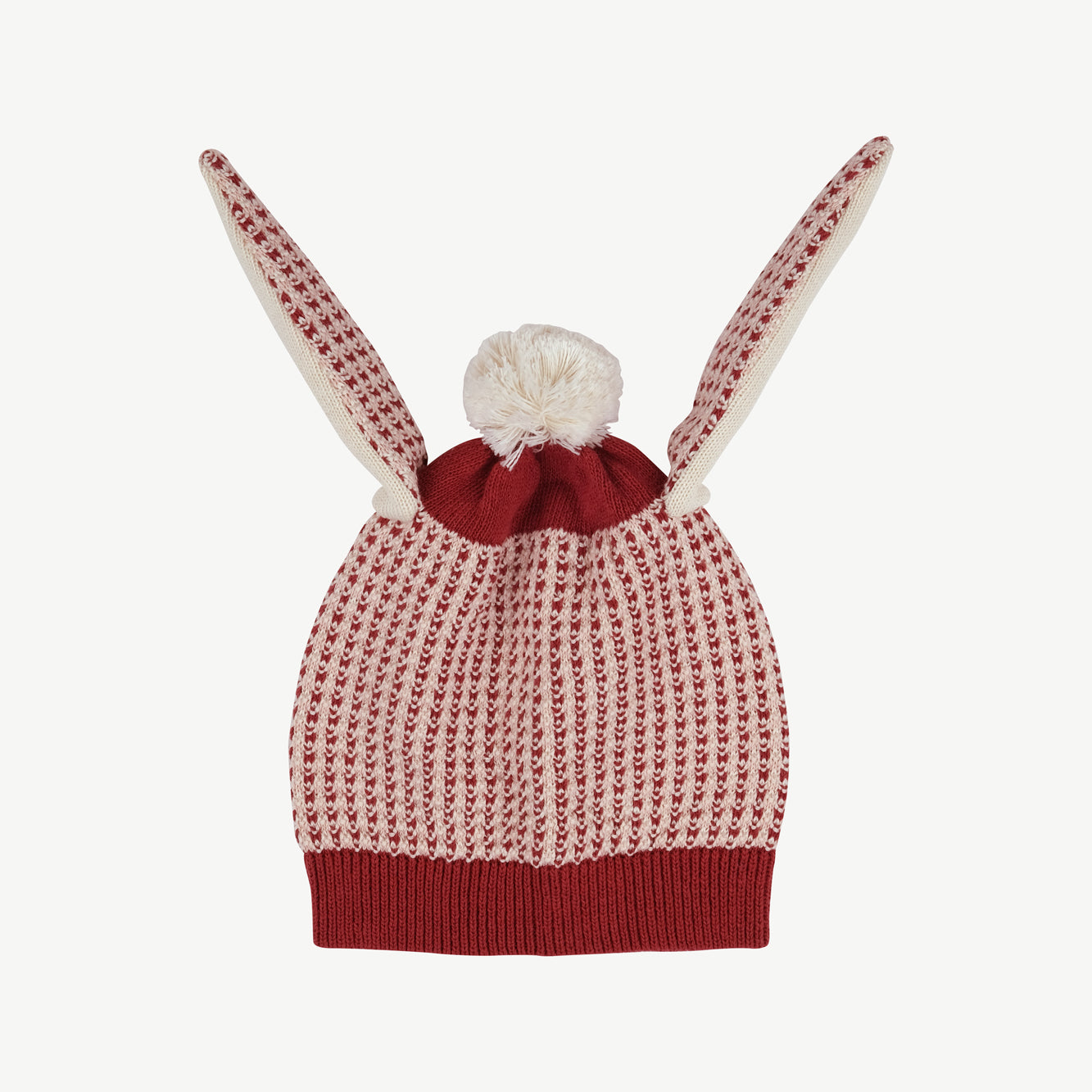 Gorrito de Conejo Tejido de Bebé ‘Multi' Tibetan Red