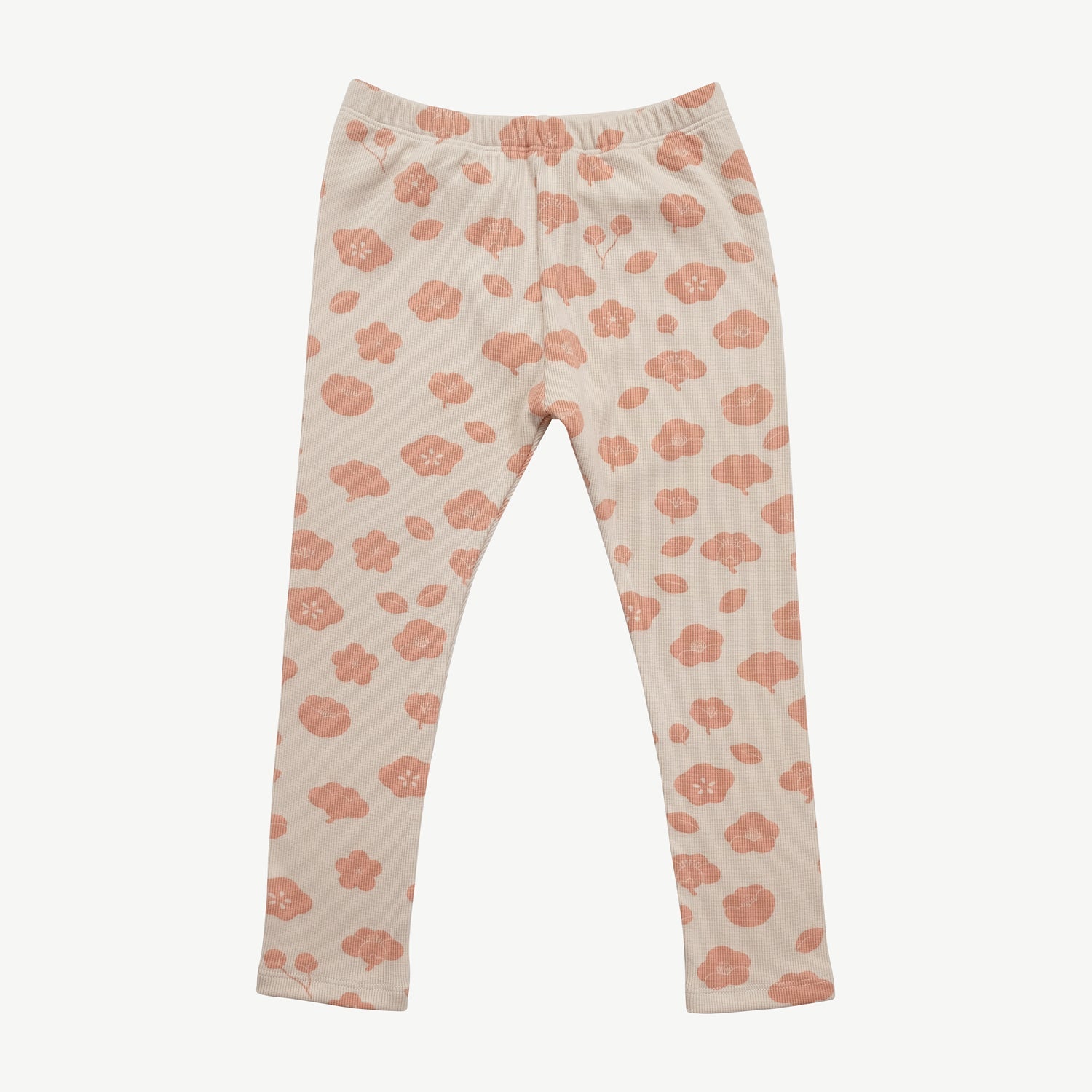 Leggins de Rib ‘Plums in Bloom' (Flores) White Sand