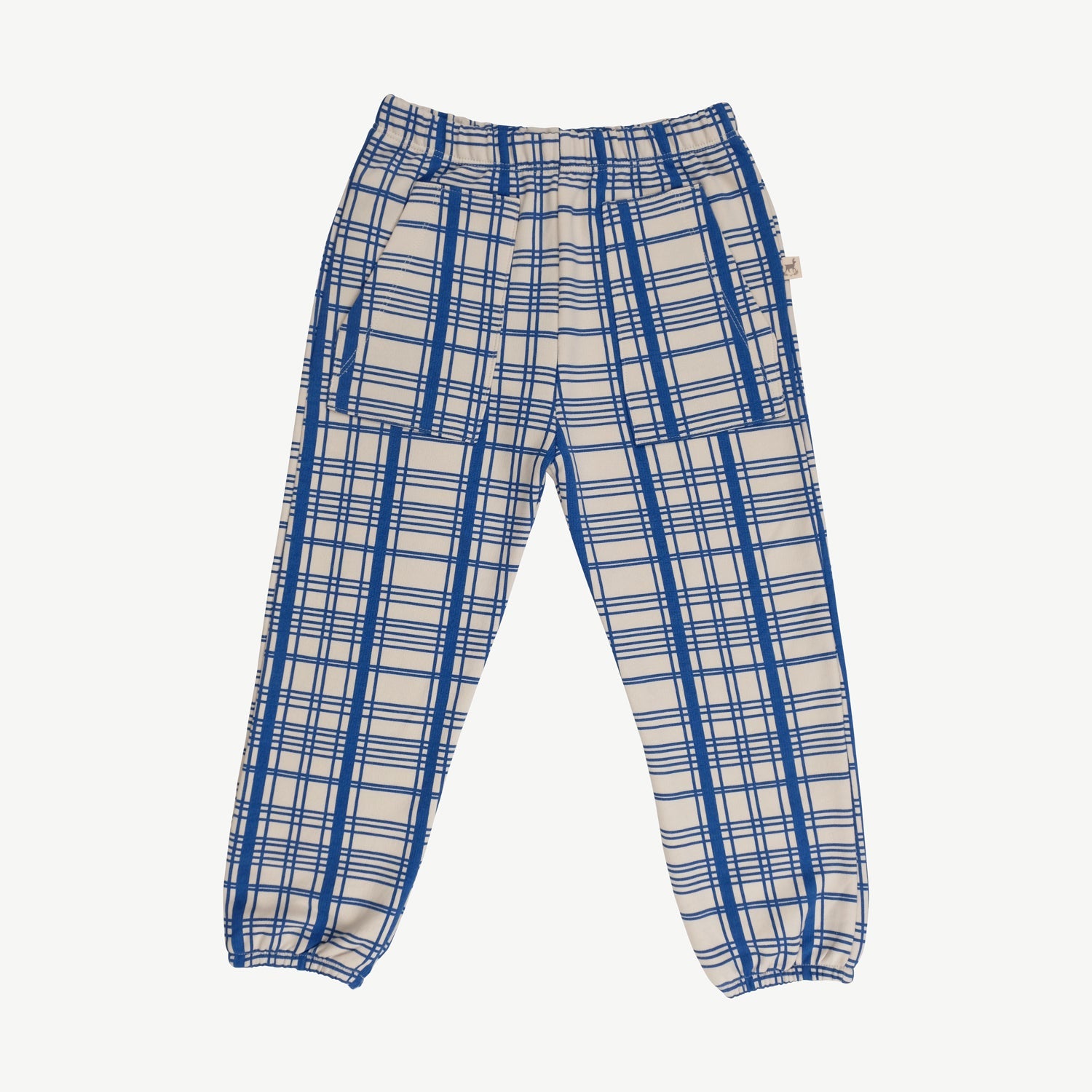 Joggers ‘Winter Checks Dark Blue’ (Cuadros) White Sand