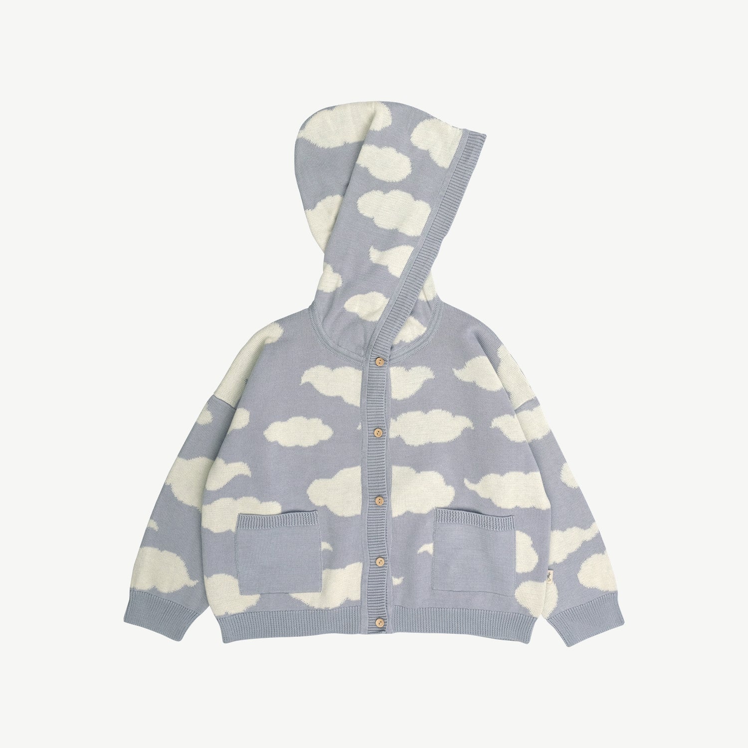 Cardigan Tejido con Capucha 'Nubes' Gray