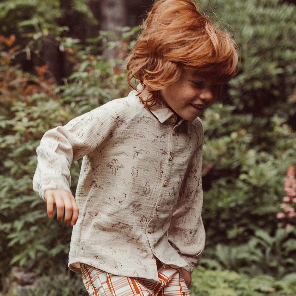 Camisa ‘Tsuru Ballet' (Grullas) Light Tan