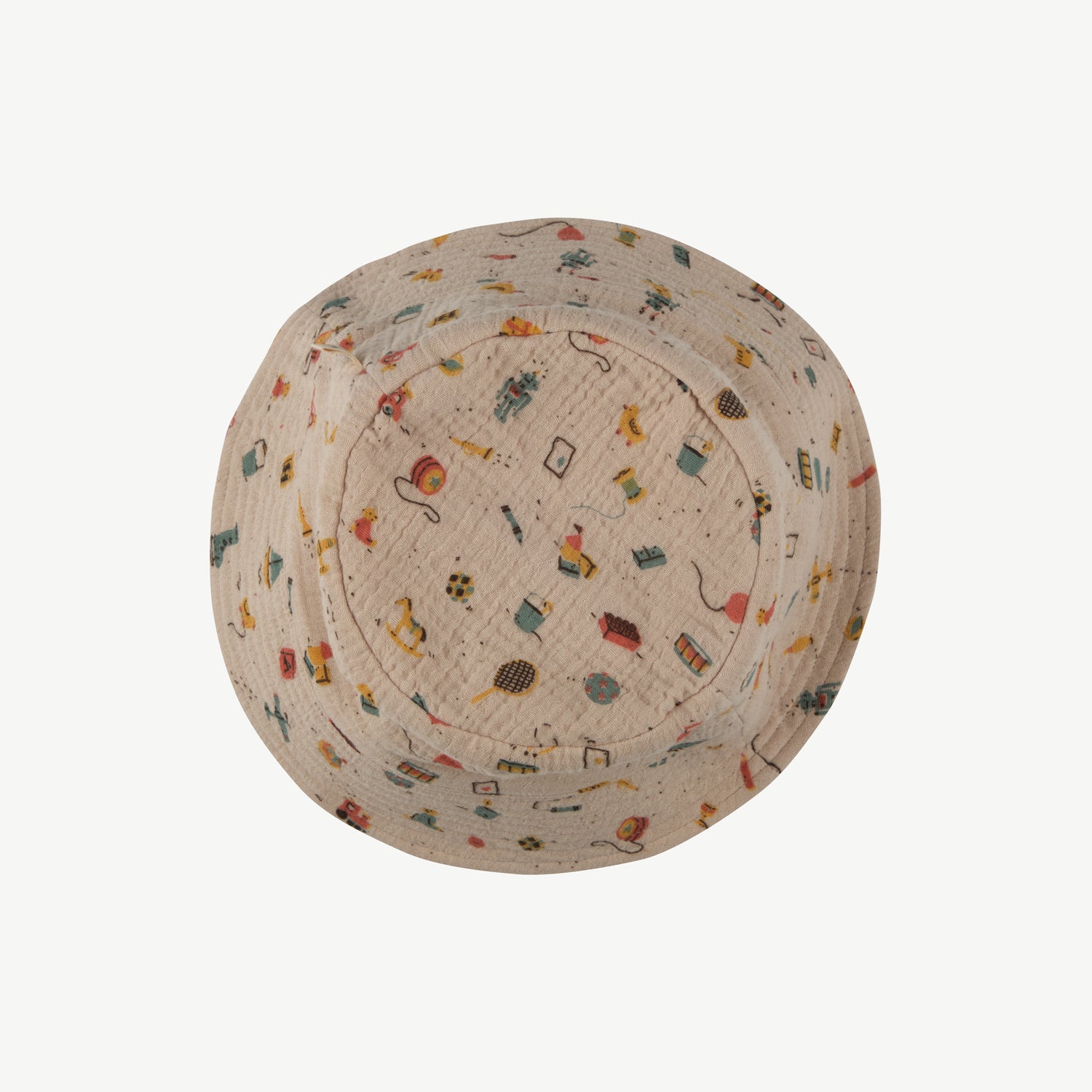 Gorro de muselina 'bygone toys' white sand
