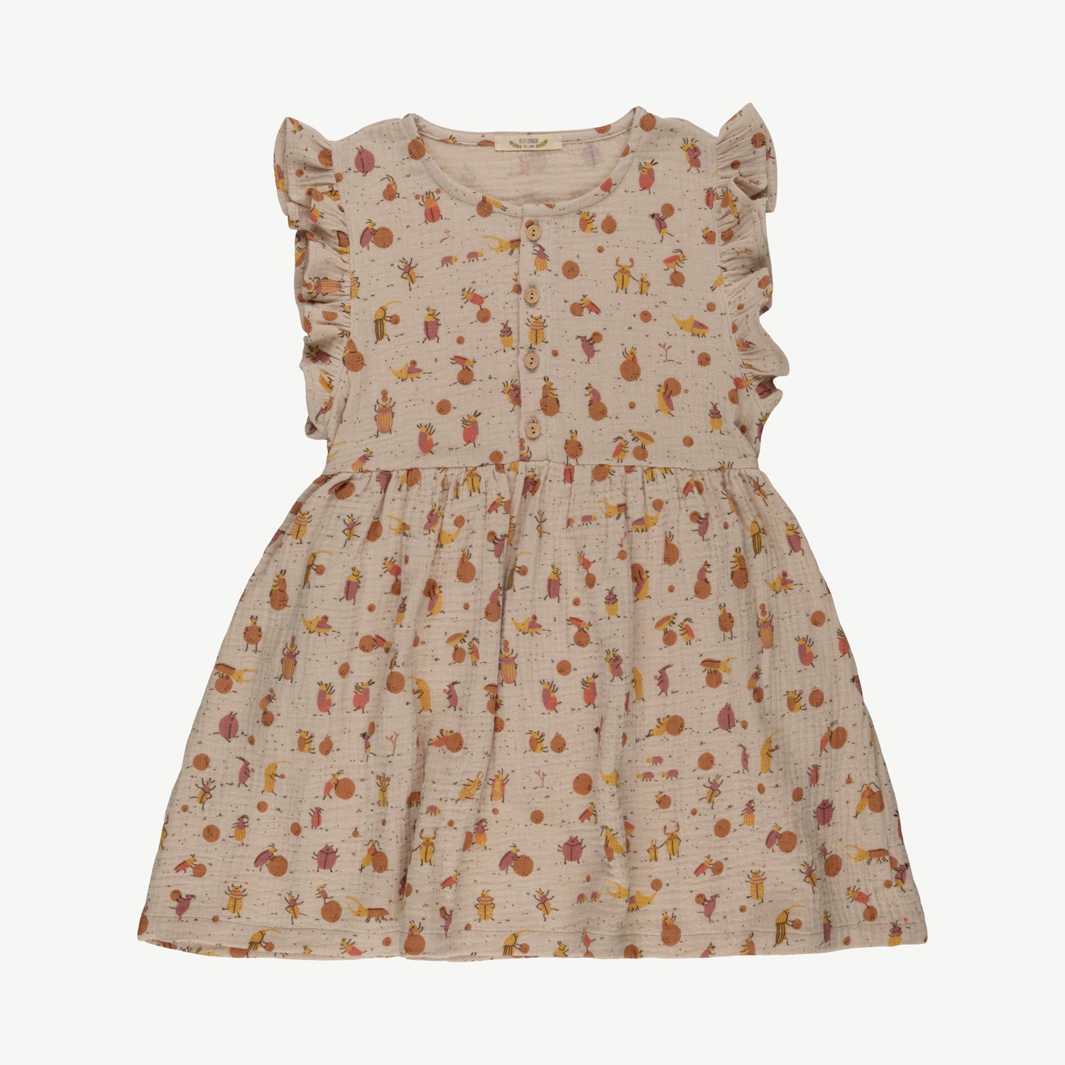 Vestido 'juggling beetles' white sand