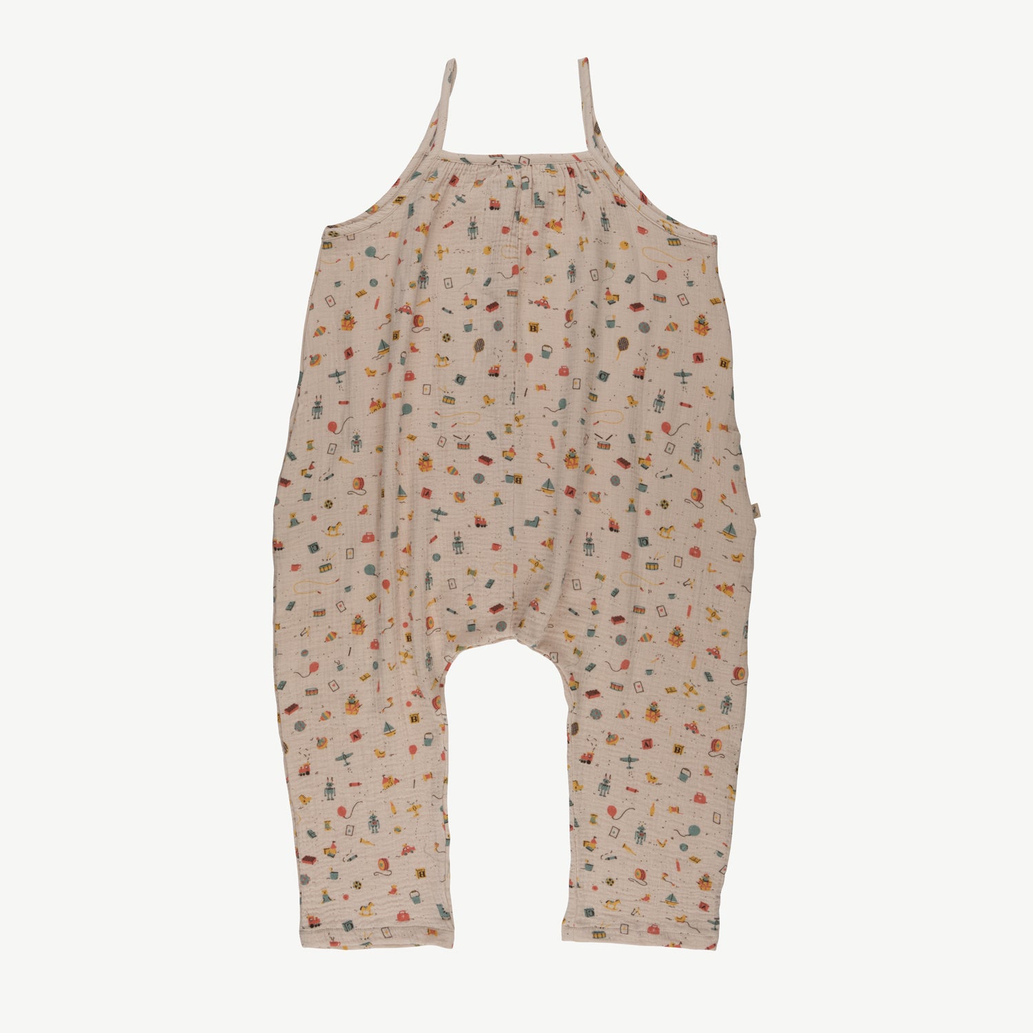 Enterizo 'bygone toys' white sand