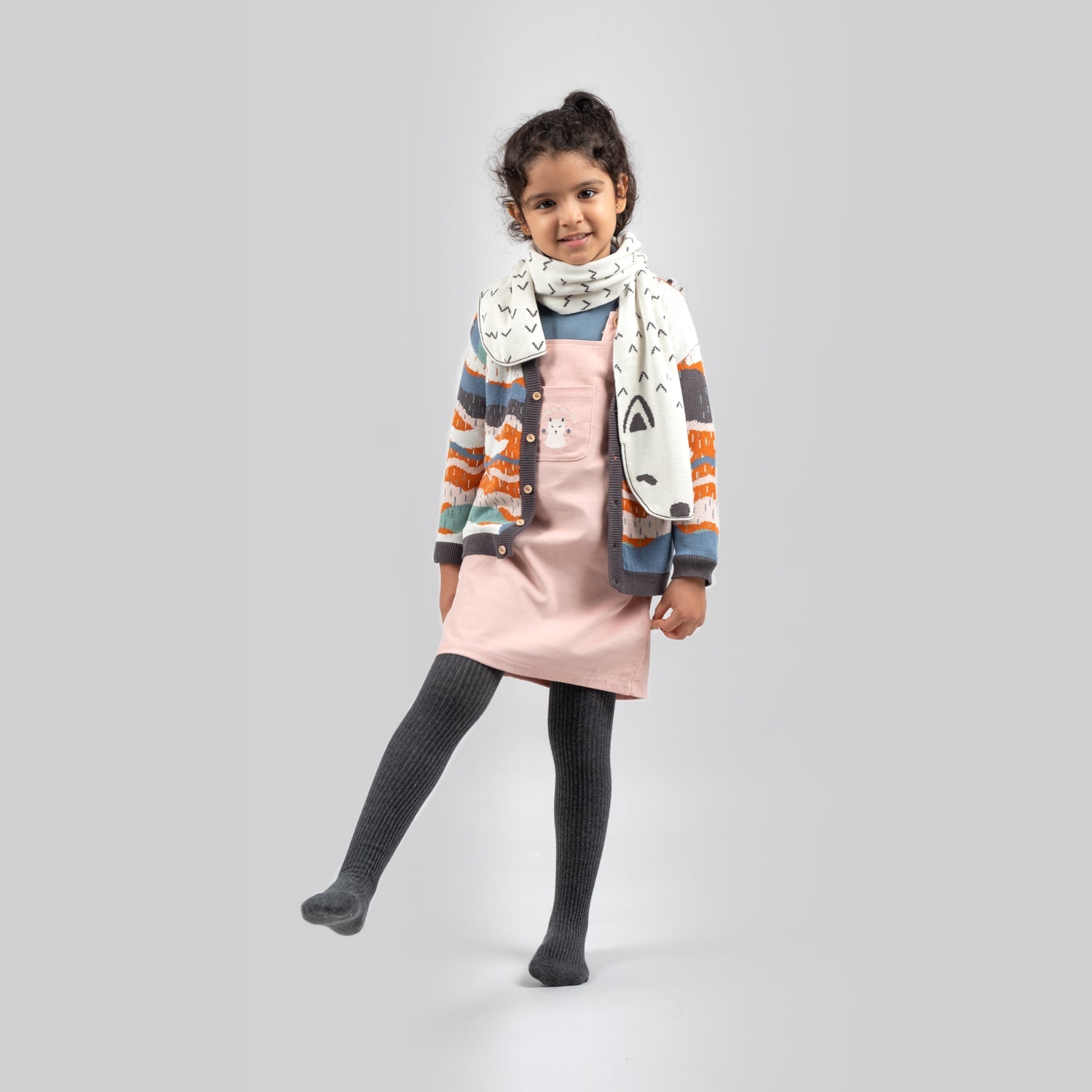 Vestido de corduroy 'leader of the pack' cameo rose